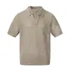 Camisa Polo de Punto Manga Corta con Solapa de Doble Capa Falsa de Dos Piezas, Camiseta Casual de Verano para Hombre Color Sólido Retro Estilo Old Money