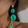 Colar Circular Spliced de Acrílico Camada Dupla Estilo Europeu e Americano, Vintage, Único, Corrente de Clavícula Moderna, Joia de Nicho de Alto Padrão para Mulheres