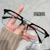 Gafas de Media Montura con Doble Puente de Moda, Personalizables con Lentes Graduados, Alta Definición, Bloqueo de Luz Azul, Realzan el Aspecto Natural, Gafas de Montura Grande sin Graduación