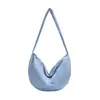 2026 Nueva Moda Lona Gran Capacidad Bolso para Mujer Mori Meng de Moda Bolso Dumpling Bolso Cruzado Color Sólido Simple