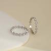 Anillo de trébol de cuatro hojas de plata esterlina 925 Jufeng para mujer, diseño de anillo hueco de nicho resistente a la decoloración, anillo simple al por mayor