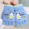 Guantes de Manopla para Niños y Niñas Niñas Medio Dedo Invierno Engrosados Cálidos Cinco Dedos Niños Niños Bebé Escritura Otoño e Invierno