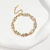 Collar geométrico cuadrado de acero inoxidable y oro de 18k con circón, una pieza ligera y elegante, perfecta para combinar con suéteres, y disponible para envío directo