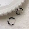 Brincos de Laço Estilo Francês Vintage com Design de Argola Elegante, Brincos de Tarraxa Vermelho Ankora de Alta Qualidade com Argolas Esmaltadas e Fechos de Orelha