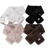 Bufanda Peluda Transfronteriza con Atmósfera Estilo Coreano, Lujo Ligero y Sensación de Alta Gama, Calentador de Cuello Peludo Cruzado, Versión Engrosada de Invierno para Mujeres Adultas