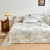 Sábana de Algodón Puro de Tela Gruesa, Pieza Única, 100% Algodón, Sábana para Dormir de Primavera y Verano, Funda de Edredón para Dormitorio, Juego de Tres Piezas con Textura de Algodón y Lino