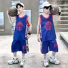 Traje de Verano para Niños Nuevo Mediano y Grande Niños Chaleco sin Mangas de Secado Rápido Camiseta Deportiva Uniforme de Baloncesto de Verano para Niños Moderno