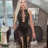 Comercio Exterior Ropa Interior Erótica Bodysuit con Pedrería Estrellada Malla Mono Sexy Calado Conjunto Estilo Europeo y Americano