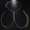 Cadena de Pecho con Incrustaciones de Diamantes Transfronteriza Europea y Americana, Simple y Elegante, de Moda, Lujo Ligero, Cadena Corporal de Alta Gama, Accesorio de Diseño de Nicho para Mujeres