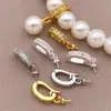 Cobre Banhado a Ouro 18K Cor Conservada Incrustado com Pedra Brilhante Fivela de Conexão com Acabamento Universal Acessórios para Joias Artesanais DIY Colar Pulseira