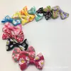 Fornecimento spot cordão estampado com laço corda de cabelo de bebê acessórios de cabelo flor DIY presente flores decorativas