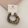 Anillo para el cabello de lana variegada de caramelo, cuerda para el cabello de felpa con color de corazón de niña, goma elástica para el cabello con lazo Mori para mujer, belleza de hada