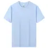 Camiseta Masculina de Algodão Puro 220g, Três Provas, Gola Redonda, Manga Curta, Nova Moda Verão, Tendência Casual Versátil, Cor Sólida, Contagem 50