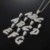 Nuevo Colgante de Letra Personalizado Plata 925 Incrustado con Moissanita Joyería Estilo Ins Versátil Collar Hip-Hop Accesorios de Moda