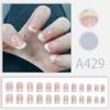 Usando Unha Unha Mistura Unhas Francesas ins Aurora Removível Fake Nail Bow Frosted Ice Clear
