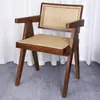 Silla de Ratán Chandigarh Silla de Comedor de Madera Maciza Silla con Reposabrazos y Respaldo Antiguo Francés para el Hogar Taburete Silla de Ratán Informal