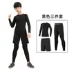 Conjunto de ropa deportiva de baloncesto para niños, traje de entrenamiento de running de manga larga de secado rápido, mallas de running unisex para otoño/invierno