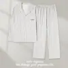 Pijama para hombre de manga larga, tipo algodón, nuevo estilo otoño/invierno, hecho de algodón, se puede usar como ropa exterior, diseño de frente abierto, adecuado para principios de primavera, conjunto de hombre, delgado