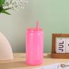 Venta al por mayor transfronteriza Vidrio Pintado Arcoíris Borosilicato Alto Doble Capa Resistente a Altas Temperaturas Vaso de Agua con Popote Hogar Gama Alta Vaso para Refresco