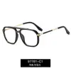 97781 Marco de gafas de doble puente trend europeo y americano para hombre marco de gafas moderno marco de gafas de miopía negro al por mayor