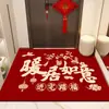 Tapete de Entrada de Lama Diatomácea Festivo Vermelho Tapete para Porta de Entrada Tapete para Hall de Casa Nova Tapete Absorvente de Água Resistente à Sujeira Antiderrapante