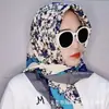 Shopee Pañuelo Cuadrado Grande Estampado 90cm Pañuelo de Satén de Seda Pañuelo para la Cabeza de Seda Malasia para Mujer