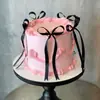 Día de San Valentín Vela Blanca con Lazo Decoración de Pastel Rojo de Amor Lazo Negro de Cinta Amor de Pareja