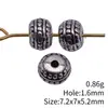 Diámetro del agujero aprox. 7.2x7x5.2mm. 1.6mm 0.86g Color plata antiguo Punto elevado Cuentas espaciadoras Cuentas para ensartar con agujero pequeño
