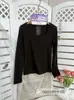 Conjunto de Cabides - Blusa de Manga Longa com Costas em Renda de Decote Quadrado Escovada Moda Clássica Versátil Cor Sólida Camisa Base 8066