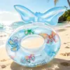 Flotador Anillo Anti-Vuelco para Niños de Playa para Exteriores con Estampado de Cuadros de Cereza y Decoración de Mariposa, Anillo de Natación para Bebés Antideslizante por Ambos Lados