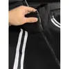 Sudadera pesada de doble raya estilo americano, cárdigan moderno para hombre primavera/otoño, corte holgado, cuello alto, chaqueta de béisbol para parejas