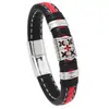 Pulsera Joyería Punk Hip-Hop Europea y Americana Venta Caliente Transfronteriza Nuevo Estilo Pulsera de Cuero Simple Tejida a Mano para Hombres y Mujeres
