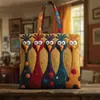 2026 Nueva Serie Transfronteriza de Pollo Estampado Digital Bolso Tote Acolchado de Hombro de Moda