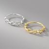 Nalan Plata S925 Cadena Infinita Anillo de Diamante Torcido Botón de 8 Palabras Anillo Ajustable R01112