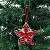 Pingente de Floco de Neve com Strass Vermelho de Natal Liga de Zinco Decoração de Árvore de Natal de Luxo Leve Atmosfera Festiva Bom Item Floco de Neve de Natal