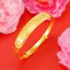 Pulsera de imitación de lujo de moda 24k oro dragón y fénix lisa para mujer pulsera de empujar y tirar estilo étnico puesto pulsera de oro