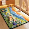 Alfombrilla de Baño con Diseño de Plantas y Flores Transfronterizo, Alfombrilla de Piso de Lodo Diatomeas, Felpudo para Puerta de Entrada, Alfombrilla Absorbente de Agua, Resistente a la Suciedad, Antideslizante para Uso Doméstico