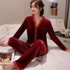 Pijama de Terciopelo para Mujer, Nuevo Conjunto de Cárdigan de Manga Larga Primavera y Otoño 2026, Ropa de Casa de Venta Caliente Popular en Internet para Mujer