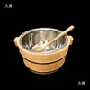 Cubo de madera arroz tapa de cubo de madera cuenco de arroz celebridad de internet cubo de madera arroz cubo pequeño de madera fideos de almeja de flor cuenco grande fideos de arroz cuenco grande fideos vajilla