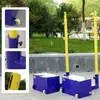 Soporte de Voleibol Cuatro en Uno, Poste de Voleibol Inflable, Poste de Bádminton, Poste de Tenis, Poste de Voleibol Inflable Multifuncional Móvil para Exteriores