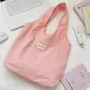 67285 Bolso Tote Color Sólido Macaron, Bolso Chaleco Casual, Bolso de Hombro Único de Lona de Gran Capacidad para Viajes de Estudiantes