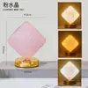 Luminária de Mesa com Pedras Naturais Cristalinas Transfronteiriça Estrela Lua Quarto Luminária de Cabeceira Carregamento USB Três Cores Luz Noturna Touch