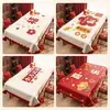Mantel Rojo de Año Nuevo, Impermeable, Resistente al Aceite, No Lavable, Resistente al Calor, Mantel para Mesa de Comedor del Año del Caballo, Cubierta Festiva para Mesa de Té