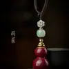 Chaveiro de cinábrio cru, cinábrio dourado-púrpura de alto teor, pingente de ano do zodíaco, acessório de bolsa, joia de presente, atacado e dropshipping