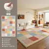 Alfombra Dopamina para Sala de Estar, Lavable y Limpiable con Trapo, Felpudo para Mesita de Noche de Dormitorio, Alfombrilla Aislante de Sonido para Mesa de Café Estilo Bauhaus Mid-Century para Uso Doméstico