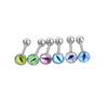 Piercing de Língua Transfronteiriço Novo F136 Liga de Titânio Multicolor Olho de Gato Pupila Gota de Olho Joia de Perfuração Personalizada