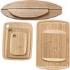 Tábua de Corte de Bambu para Cozinha Doméstica Tábua de Frutas Prato para Lanche de Frutas Bandeja para Conjunto de Chá Tábua de Frutas Tábua de Corte Conjunto de 3 Peças