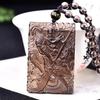 Colgante Guan Gong de doble cara de obsidiana de hielo, collar de jade agresivo para hombres, colgante Guan Yu del dios Wu de la riqueza, Yi Bo Yun Tian