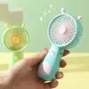 Ventilador de mão pequeno de caracol para o verão, recarregável por USB, portátil, pequeno, fofo, divertido, desenho animado, de mão