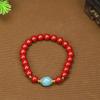 Pulsera de Cinabrio Natural de Nuevo Estilo Hecha a Mano con Cuentas de Alta Gama Pulsera de Arena Dorada Púrpura para Mujer Joyería de Estilo Retro Chino Nuevo